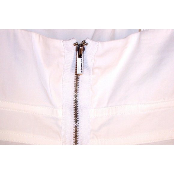 BCBG Max Azria Top S White Sleeveless Tank Zipper Back Bow Detail - Picture 8 of 9